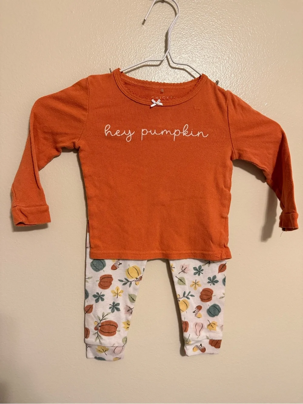 Chickpea Baby Girls 24M Pumpkin “Hey Pumpkin” 2-Piece Pajama Set Fall
